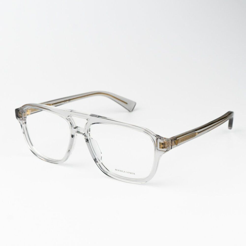 NEW Bottega Veneta BV1294O 004 Grey Pilot Women Eyeglasses